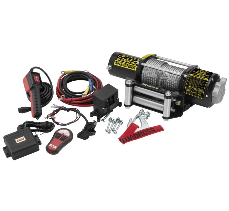 QuadBoss 5,000 lbs. Winch with Wire Cable - Rad Parts