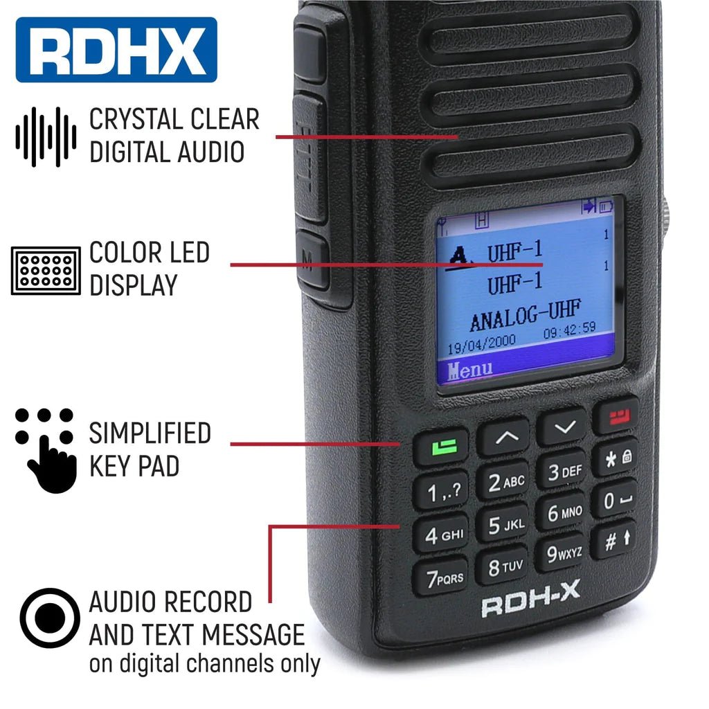 Rugged Radios RDH-X Waterproof UHF/VHF Radio - Rad Parts