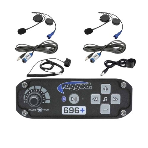Rugged Radios RRP696 Plus 2-Place Intercom System with Alpha Audio Helmet Kits - Rad Parts