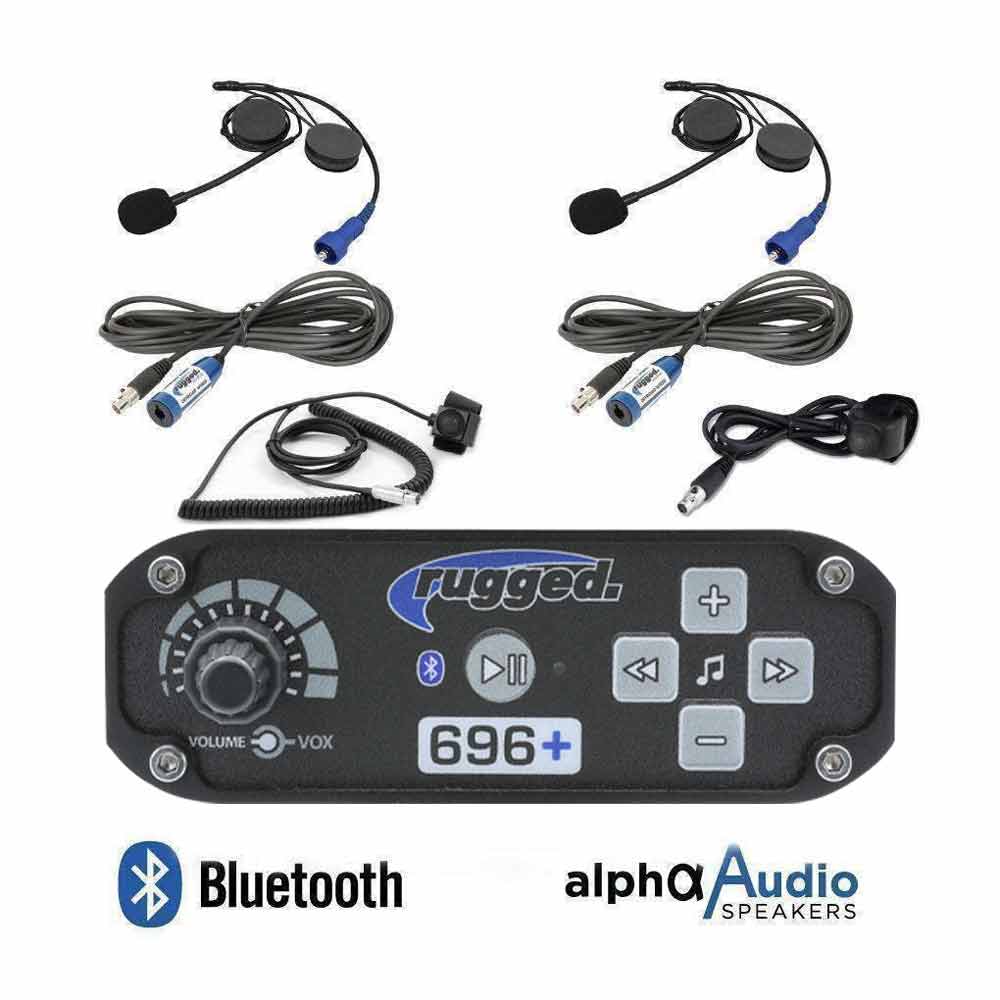 Rugged Radios RRP696 Plus 2-Place Intercom System with Alpha Audio Helmet Kits - Rad Parts