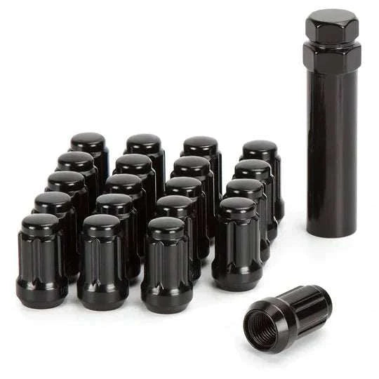 Black Spline Drive Locking Lug Nuts with Key 12x1.5mm compatible with ATV and UTV models