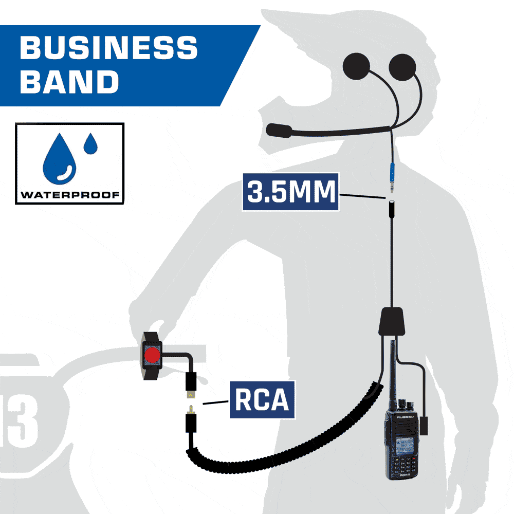 SUPER SPORT Moto Kit With WATERPROOF RDH-X Handheld Radio - Includes Radio, Helmet Kit, Harness, and Handlebar Push-To-Talk - Rad Parts