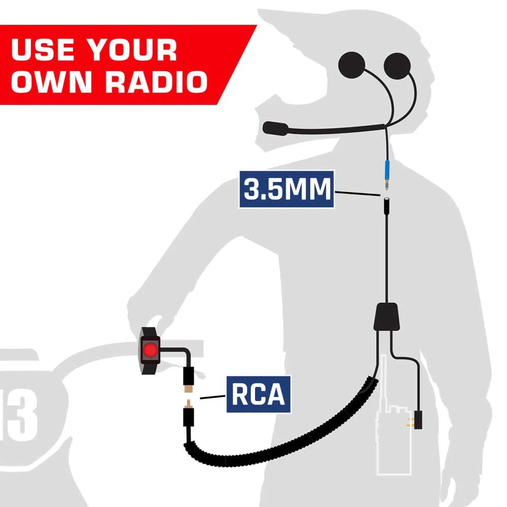 SUPER SPORT Moto Kit Without Radio - Includes Helmet Kit, Harness, and Handlebar Push-To-Talk - Rad Parts