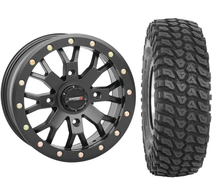 System 3 OFFROAD 15" Beadlock 4/137 Wheels Package with XCR 350 Tires - Rad Parts