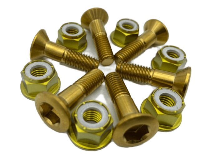 Titanium Sprocket Bolts and Nuts Pack Of 6 Kit by R.A.D. Honda Kawasaki KTM Yamaha Dirtbike - Rad Parts