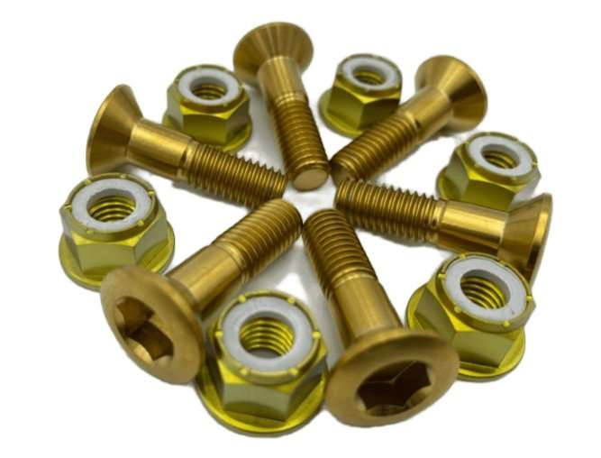 Titanium Sprocket Bolts and Nuts Pack Of 6 Kit by R.A.D. Honda Kawasaki KTM Yamaha Dirtbike - Rad Parts