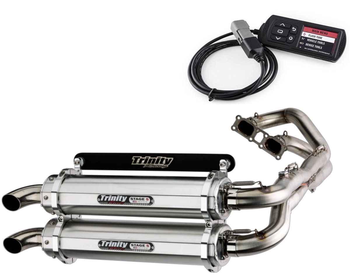 Trinity Racing Polaris RZR XP 1000 EXHAUST FULL DUAL SYSTEM FITS 2014-2023 STAGE 5 WITH POWERVISION TUNER - Rad Parts