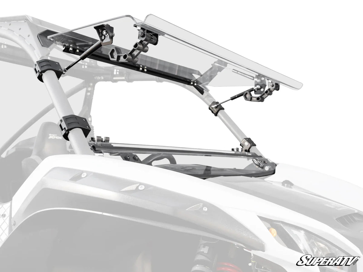SuperATV flip windshield open on a Kawasaki Teryx KRX
