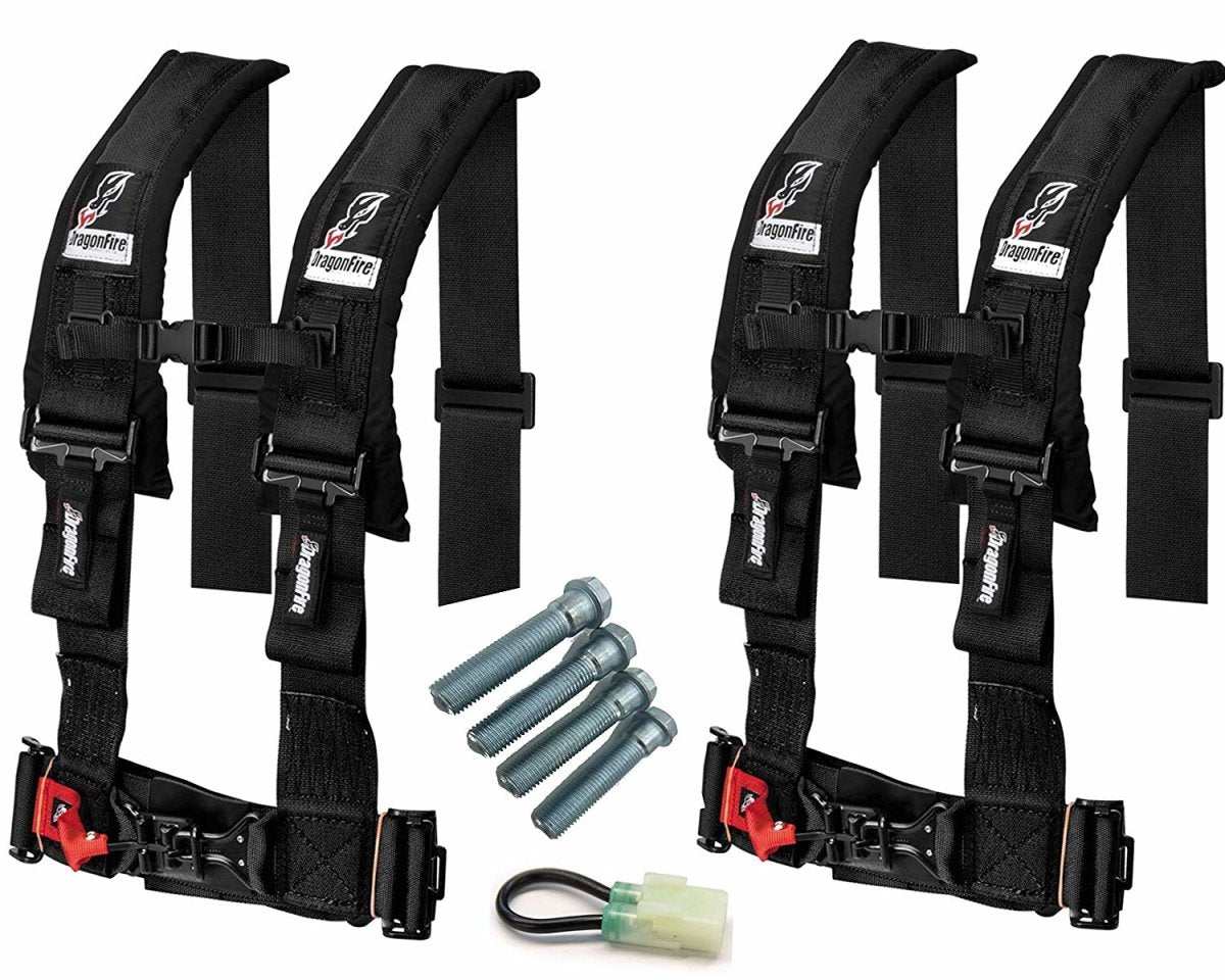 Dragonfire Racing 4-Point Harness 3" with Free Honda Talon Override Connector and Lap Bolts