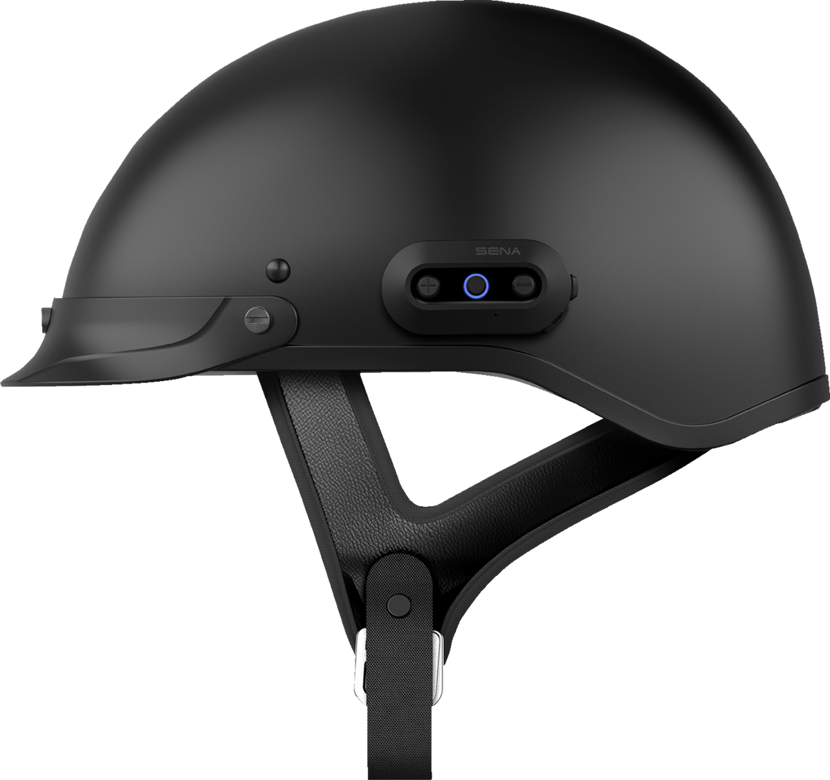 Sena Cavalry 2 half helmet in Matte Black — left side view