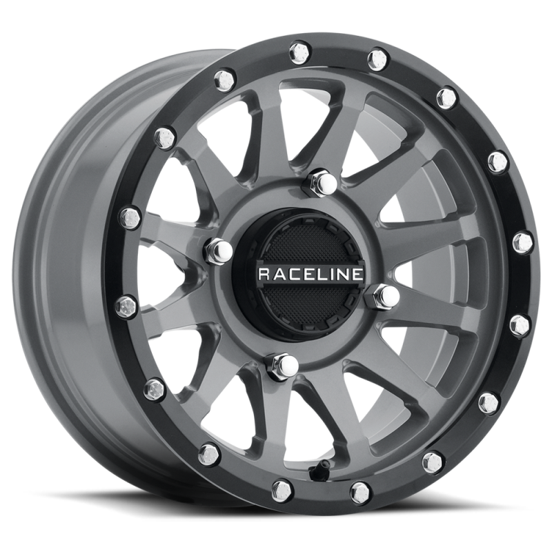 Raceline Trophy 14x7 UTV Wheel – 4x137 Grey & Black Lip