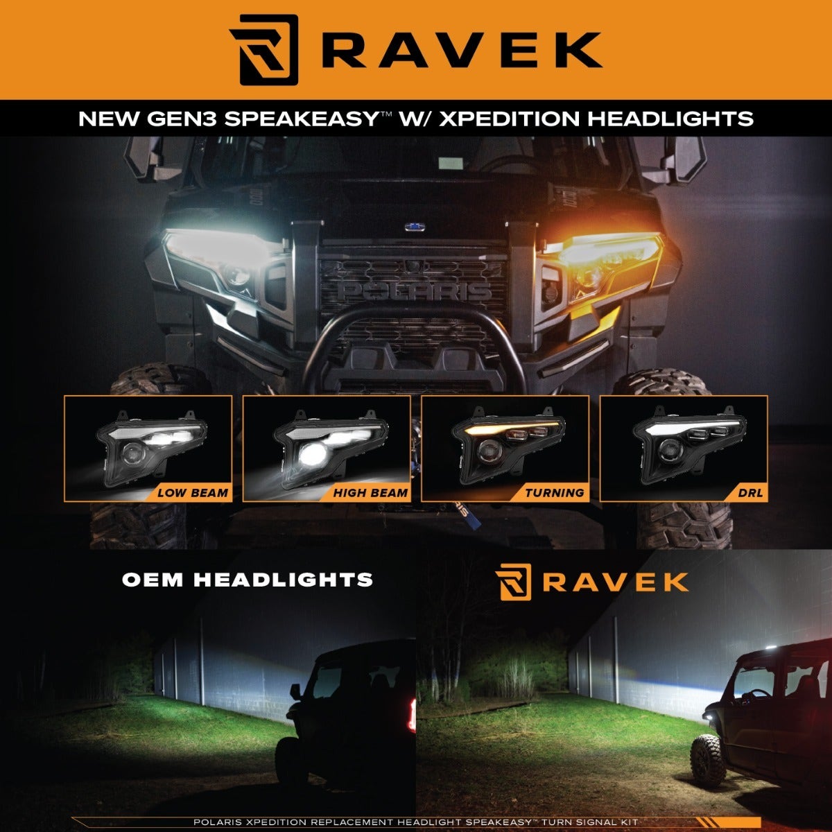 Polaris Xpedition Replacement Headlights Speakeasy™ Turn Signal Kit