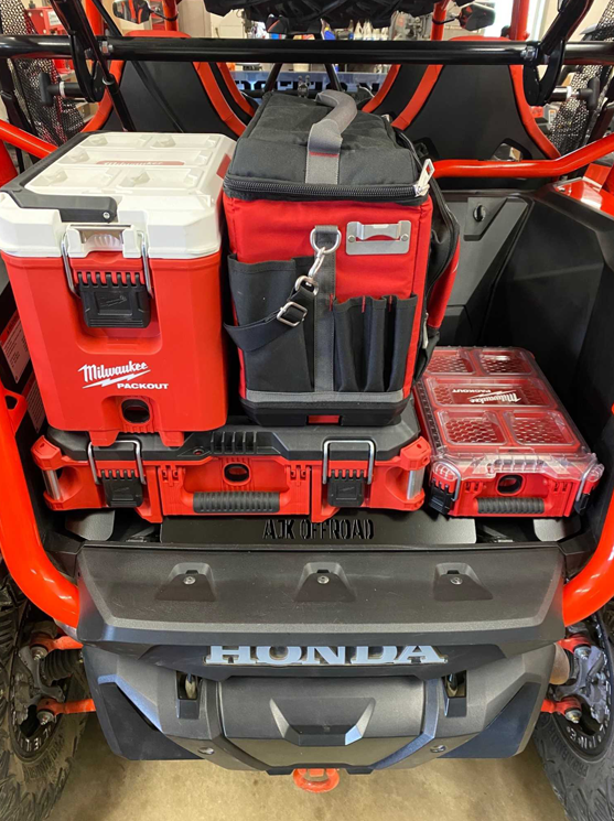 Honda Talon Milwaukee Packout Mount 1.5 — Honda Talon Milwaukee Packout Mount 1.5 by AJK Offroad, Installed with 4 different kits