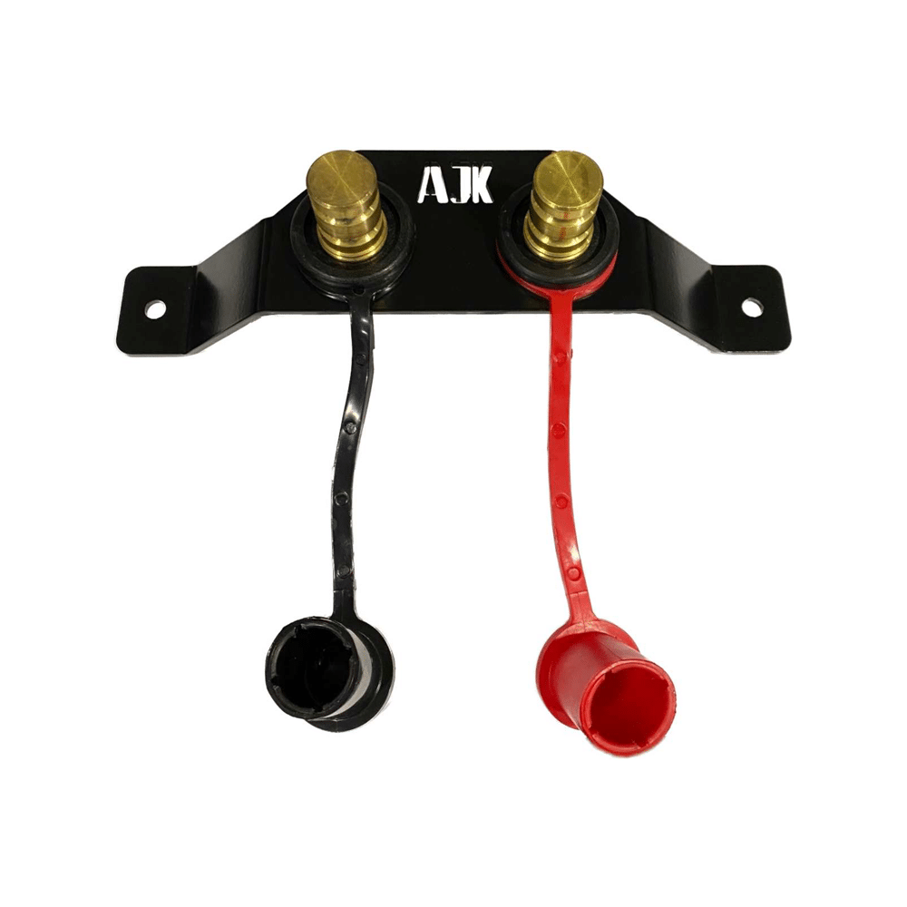 Battery Terminal Relocation Kit — Battery Terminal Relocation Kit by AJK Offroad with no cables and opened