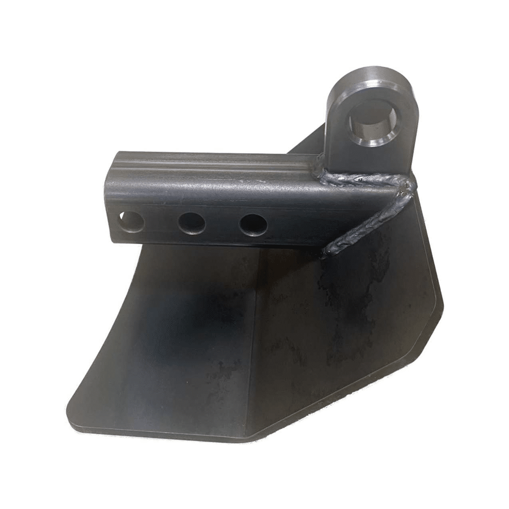 Hitch Skid with Recovery Point Short — Hitch Skid with Recovery Point Short by AJK Offroad Gray Side View
