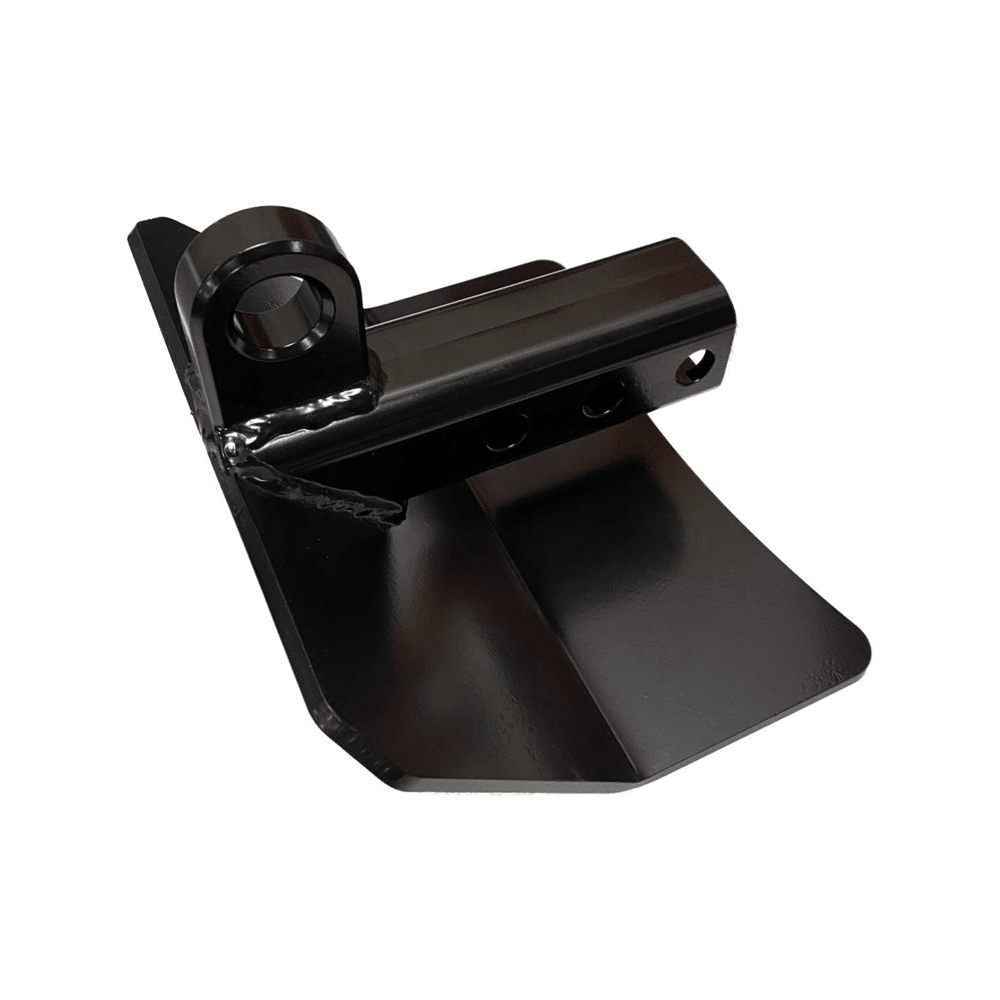 Hitch Skid with Recovery Point Short — Hitch Skid with Recovery Point Short by AJK Offroad Side Angle View in Black