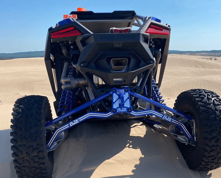 Polaris Pro R / Turbo R High Clearance Radius Rods — Polaris Pro R / Turbo R High Clearance Radius Rods by AJK Offroad in Blue Wide Angle