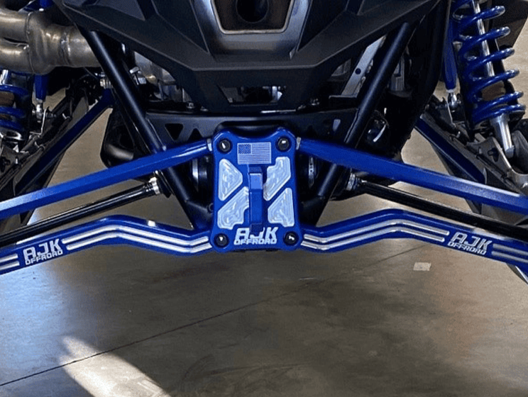 Polaris Pro R / Turbo R / Pro S Billet Radius Rod Plate / Pull Plate — Polaris Pro R / Turbo R Billet Radius Rod Plate / Pull Plate by AJK Offroad Installed On Vehicle Wide View