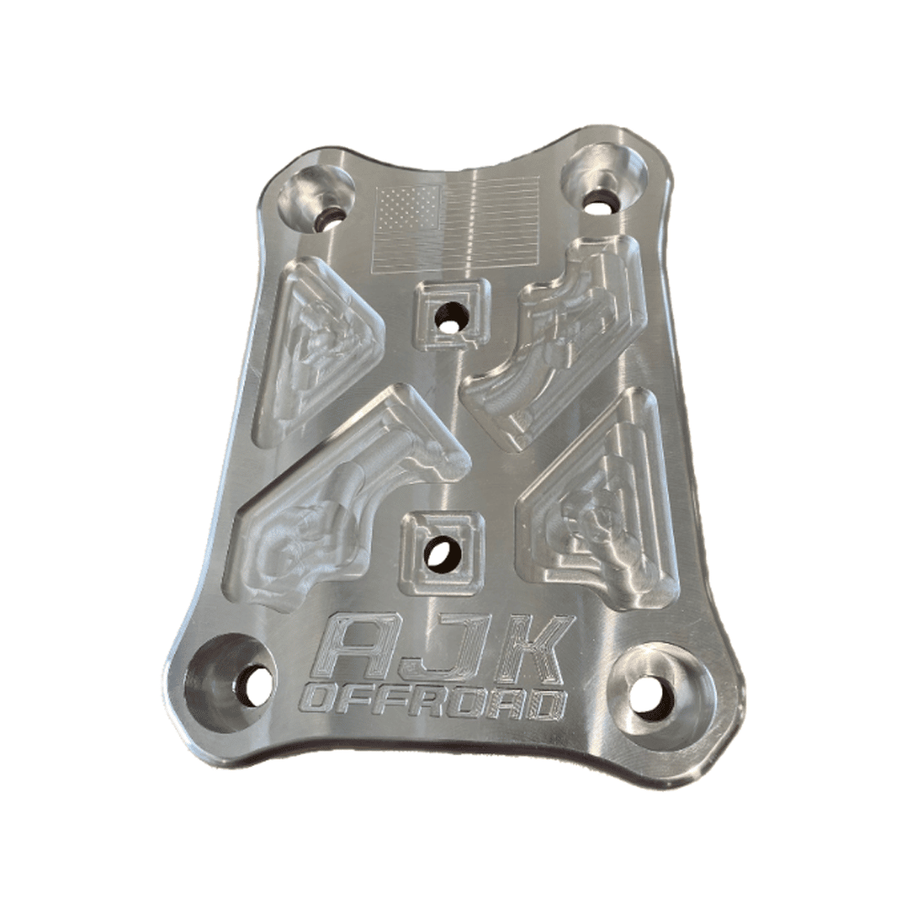 Polaris Pro R / Turbo R / Pro S Billet Radius Rod Plate / Pull Plate — Polaris Pro R / Turbo R Billet Radius Rod Plate / Pull Plate by AJK Offroad Rod Plate in Raw Aluminum