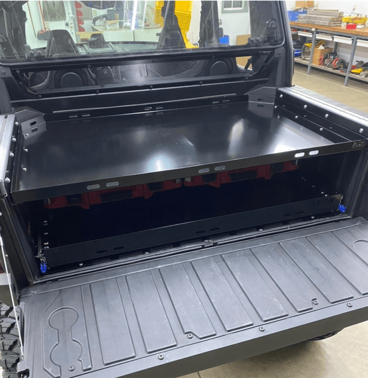 Polaris Xpedition Bed Drawer — Polaris Xpedition Bed Drawer by AJK Offroad with Top Accessories