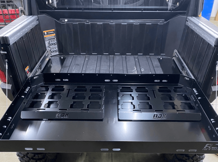 Polaris Xpedition Bed Drawer — Polaris Xpedition Bed Drawer by AJK Offroad Pulled Out with Accessories
