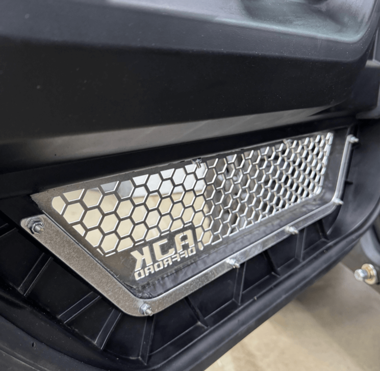 Polaris Xpedition Vented Lower Doors Inserts — Polaris Xpedition Vented Lower Doors Inserts by AJK Offroad Side Close Up of Raw Aluminum Vents