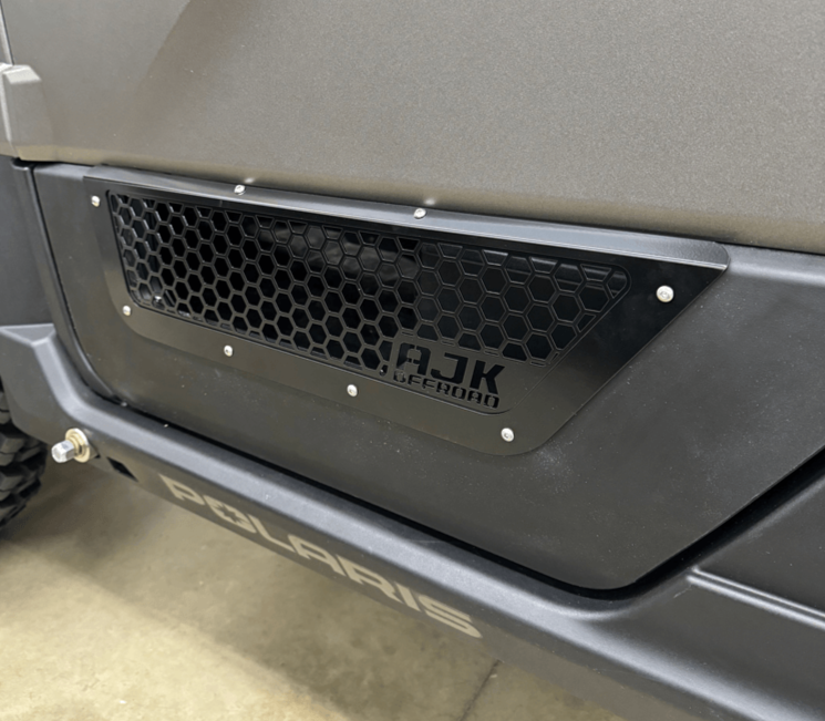 Polaris Xpedition Vented Lower Doors Inserts — Polaris Xpedition Vented Lower Doors Inserts by AJK Offroad Side Close Up of Front Vented Door in Black