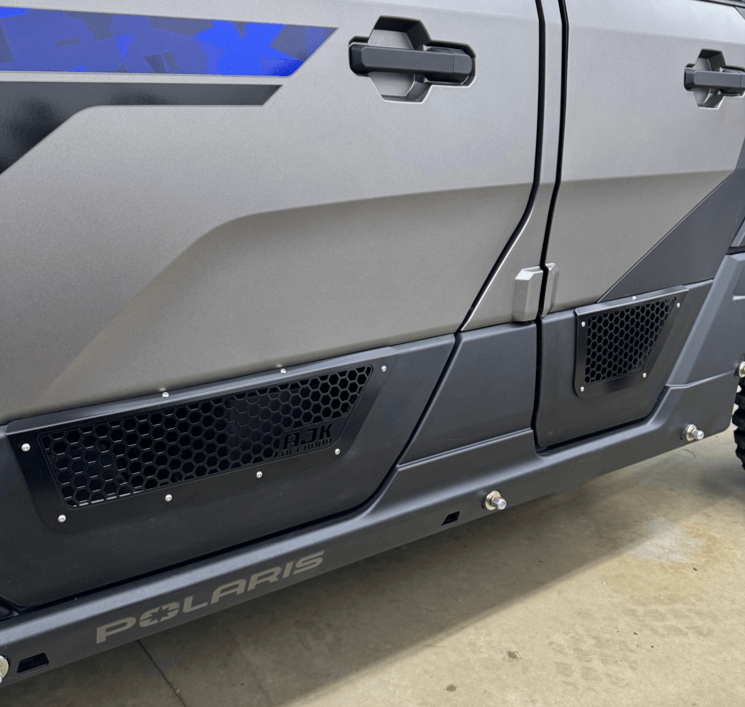 Polaris Xpedition Vented Lower Doors Inserts — Polaris Xpedition Vented Lower Doors Inserts by AJK Offroad Wide Shot of Both Rear and Front Doors in Black