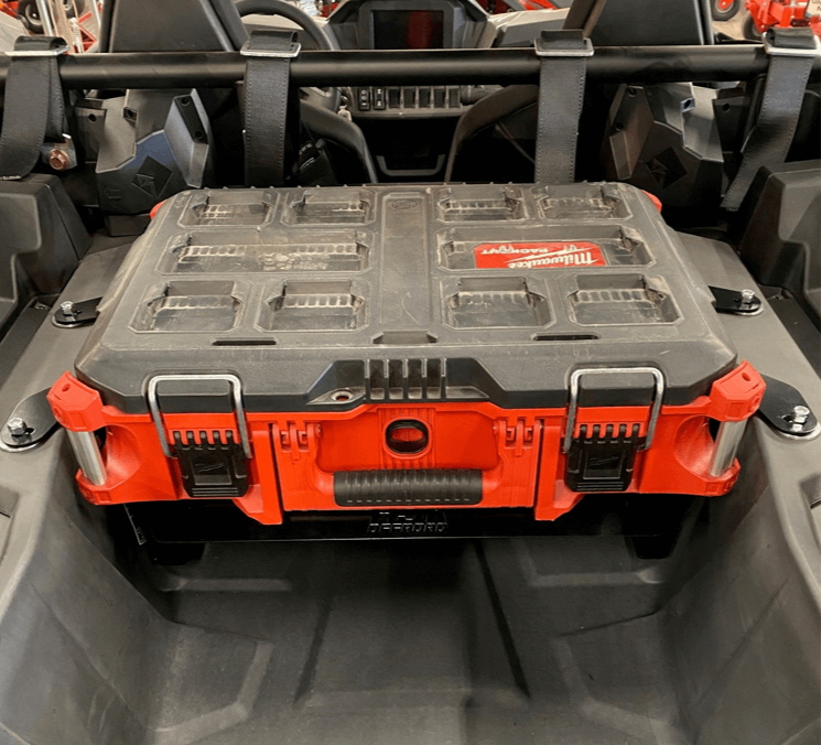 Polaris RZR XP 1000 2024+ Packout Mount — Polaris RZR XP 1000 2024 Model Year  AJK Offroad Packout Mount with Top Plate and One Milwaukee Kit