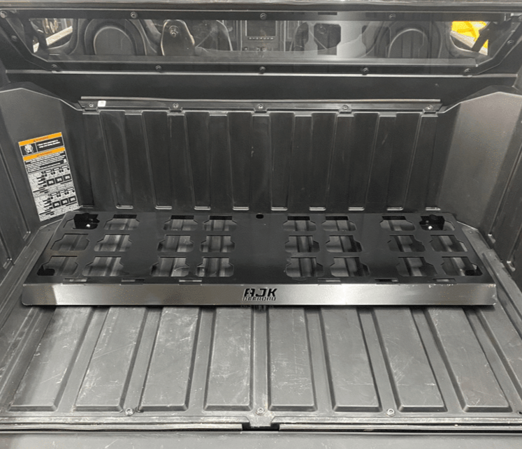 Polaris Xpedition Packout Mount — Polaris Xpedition Packout Mount by AJK Offroad with no kits installed, front wide view