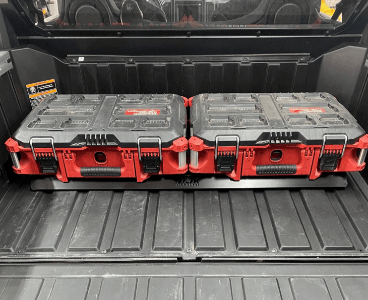 Polaris Xpedition Packout Mount — Polaris Xpedition Packout Mount by AJK Offroad with 2 Flat Milwaukee Kits