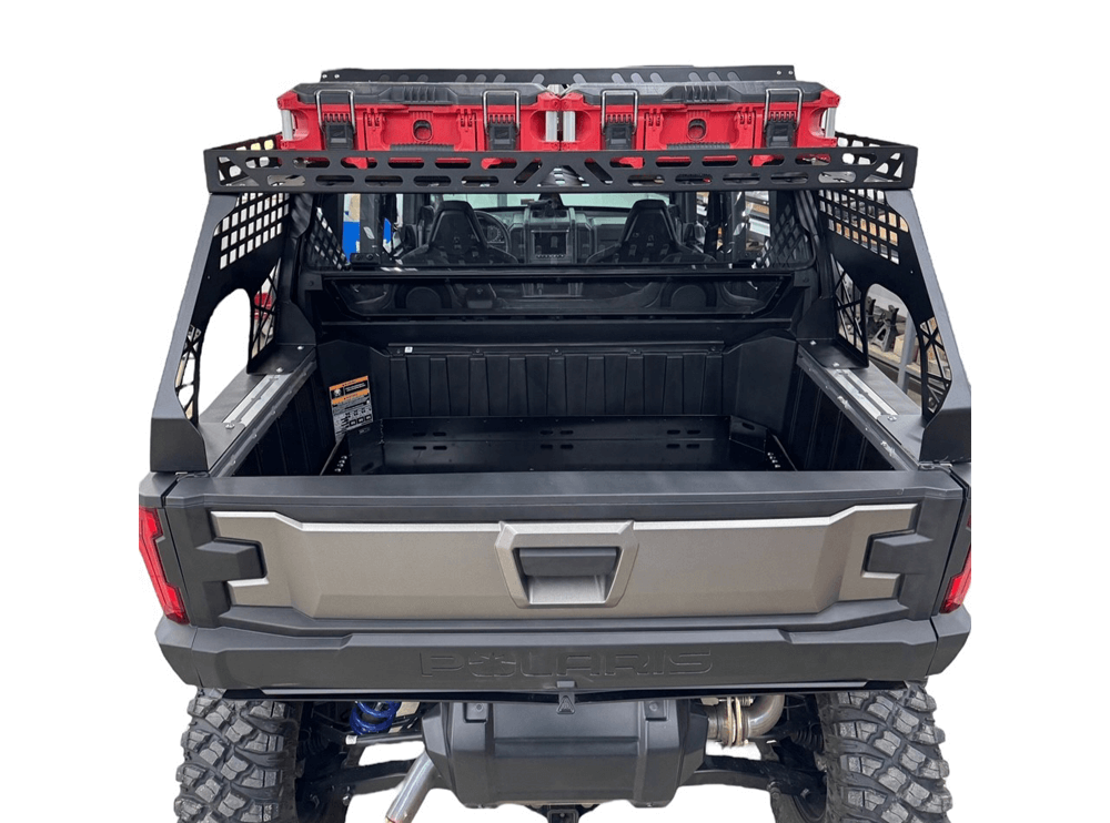 Polaris Xpedition Headache Rack – ¾ Rack — Polaris Xpedition Headache Rack 3/4 Rack  by AJK Offroad Back View with Loadouts