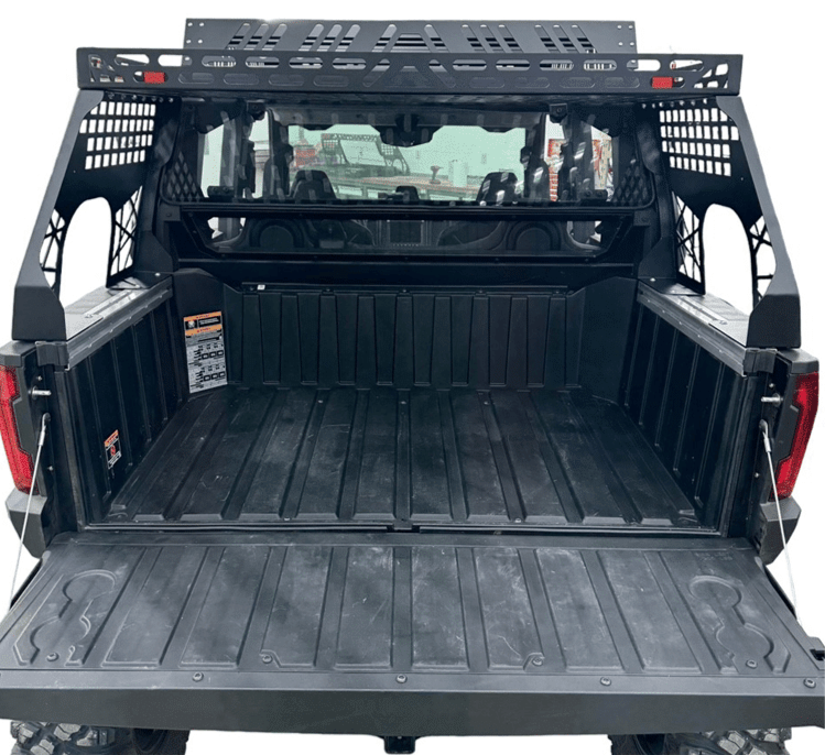 Polaris Xpedition Headache Rack – ¾ Rack — Polaris Xpedition Headache Rack 3/4 Rack  by AJK Offroad Back View with Open Bed