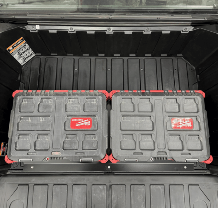 Polaris Xpedition Rear Packout Mount — Polaris Xpedition Rear Packout Mount by AJK Offroad Birds Eye Top View of Two Flat Kits