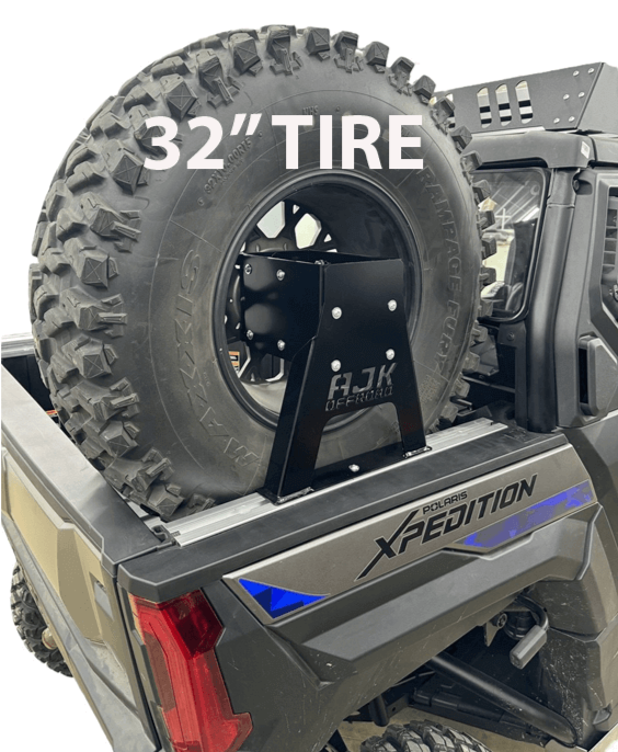 Polaris Xpedition Spare Tire Carrier — Polaris Xpedition Spare Tire Carrier by AJK Offroad Pictured with a 32" Tire on the Right Side