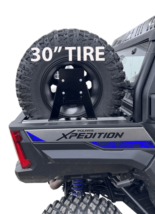 Polaris Xpedition Spare Tire Carrier — Polaris Xpedition Spare Tire Carrier by AJK Offroad  Pictured with 30" Tire Full Right Side View