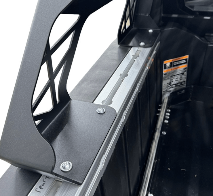 Polaris Xpedition Short Headache Rack 3/4 Rack — Polaris Xpedition Short Headache Rack 3/4 Rack by AJK Offroad Close Up of Left Inside of Rack Showing Attachment