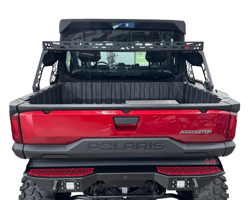 Polaris Ranger XD 1500 Short Headache Rack 3/4 Rack — Polaris Ranger 1500XD Short Headache Rack 3/4 Rack by AJK Offroad Eye Level Back View