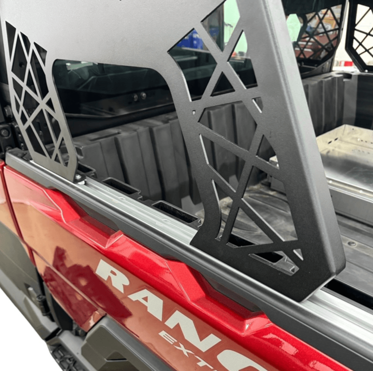 Polaris Ranger XD 1500 Short Headache Rack 3/4 Rack — Polaris Ranger 1500XD Short Headache Rack 3/4 Rack by AJK Offroad Close up of Bed Rails