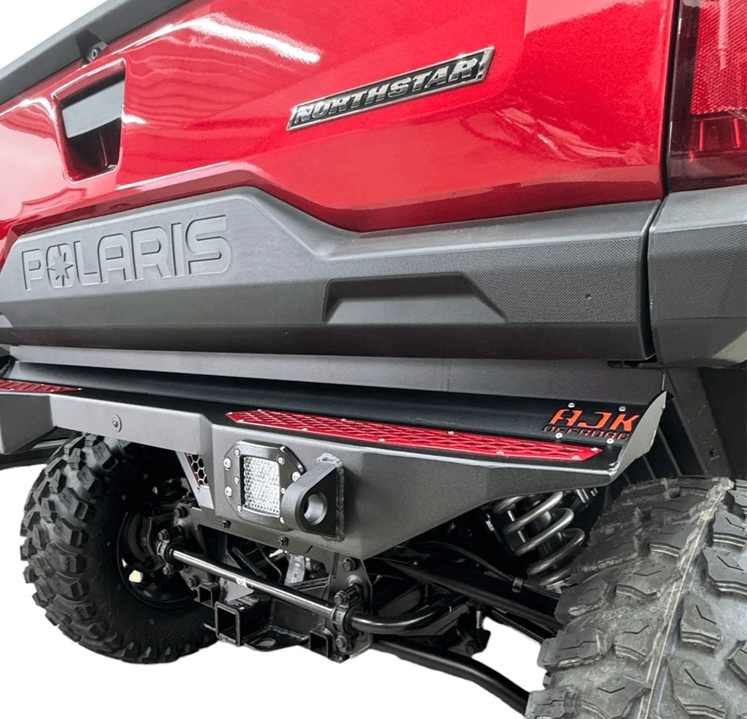 Polaris Ranger XD 1500 Rear Bumper — Polaris Ranger 1500XD Rear Bumper by AJK Offroad Front On Close Up of Right Side