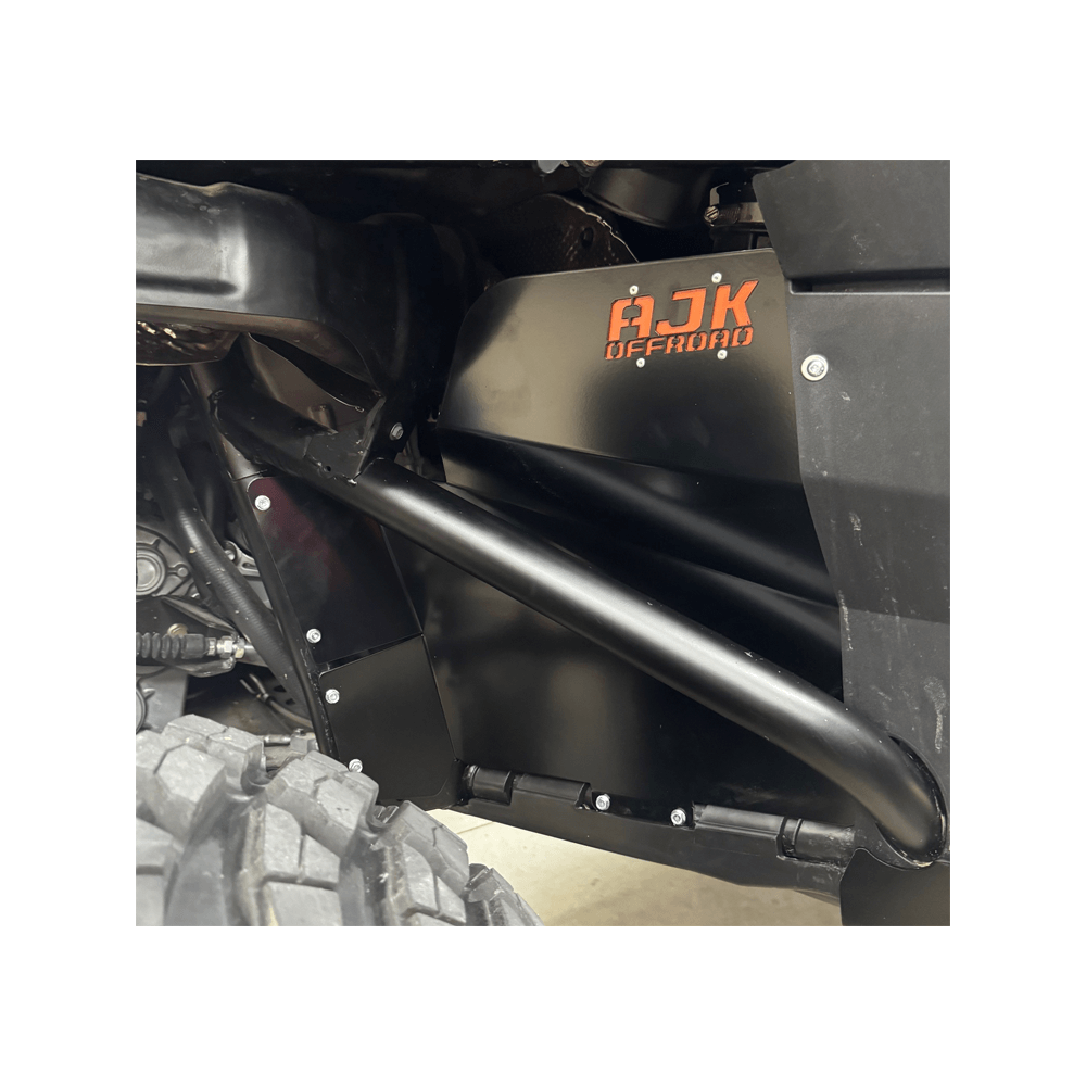 Polaris Xpedition Rear Mud Guards — Polaris Xpedition Rear Mud Guards Installed Side View in Black