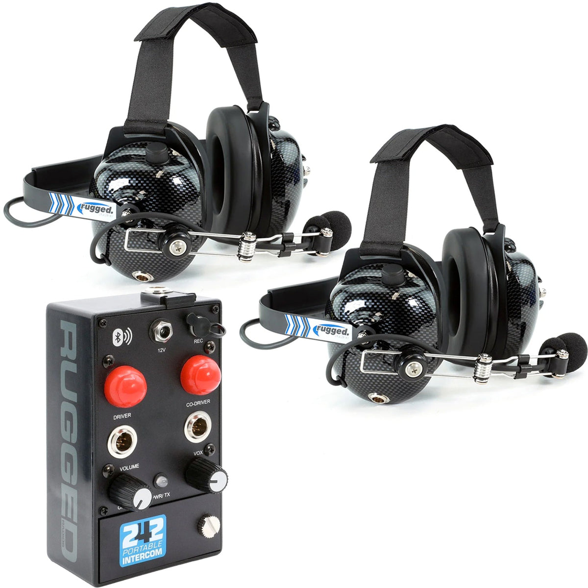 242 Portable Intercom Kit – 2-Person Bluetooth Intercom System – Headsets