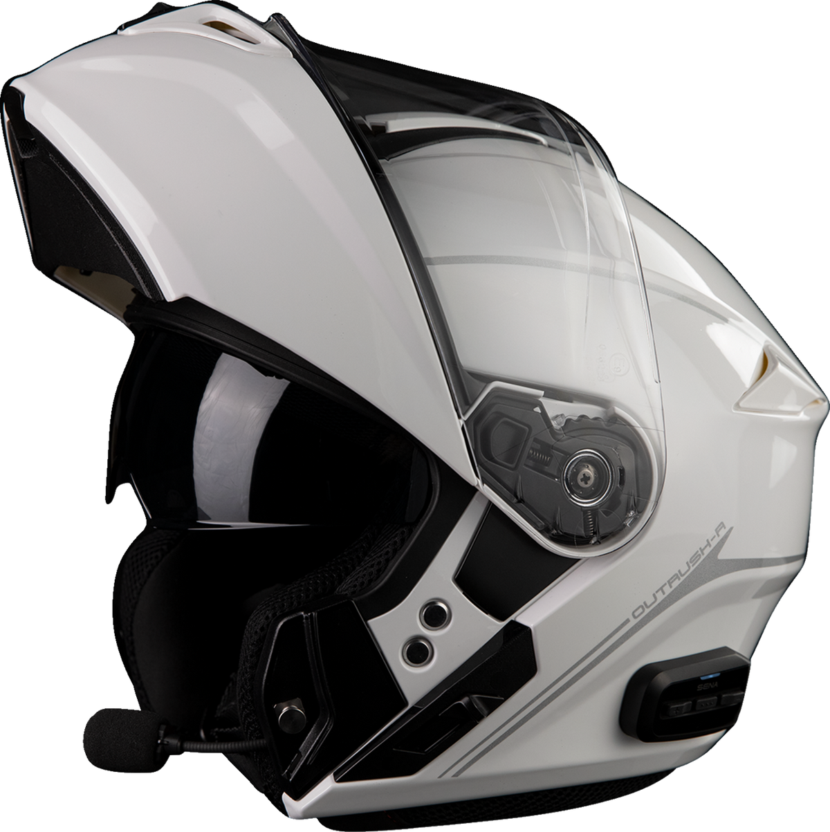 Sena Outrush R modular helmet in Gloss White
