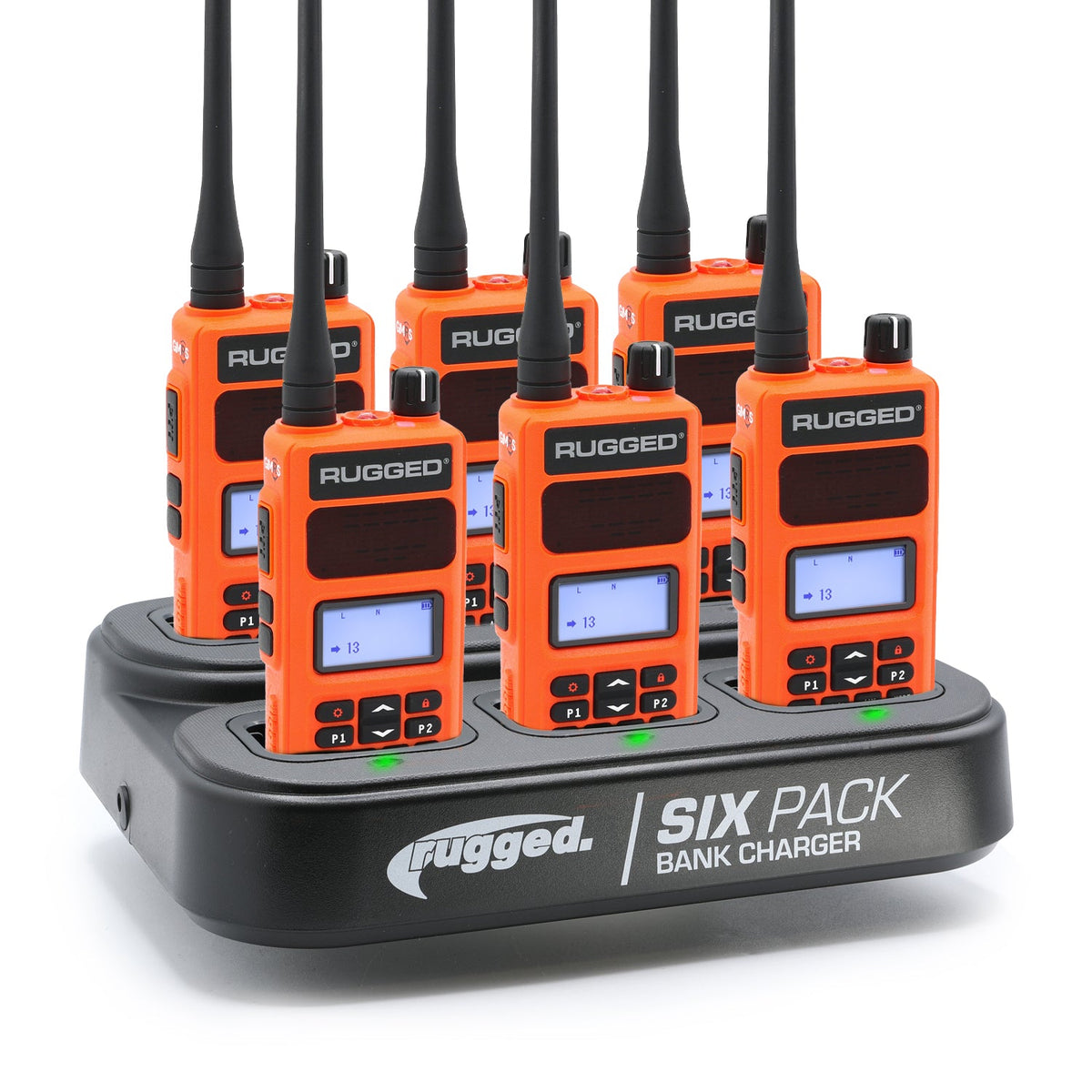 6 PACK - Choose Your GMRS Two Way Handheld Radio – GMR5, Safety Orange