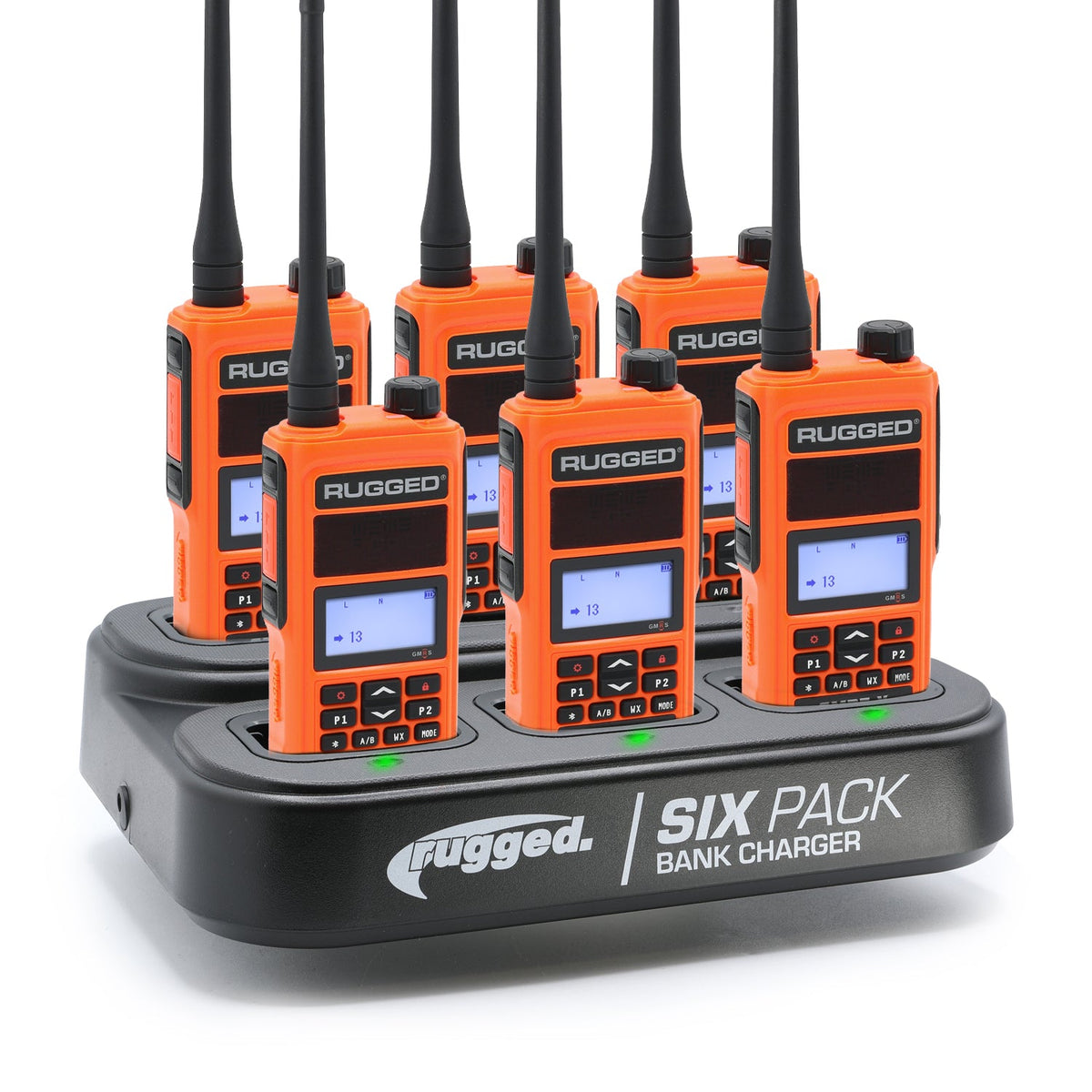 6 PACK - Choose Your GMRS Two Way Handheld Radio – GMR5-X, Safety Orange