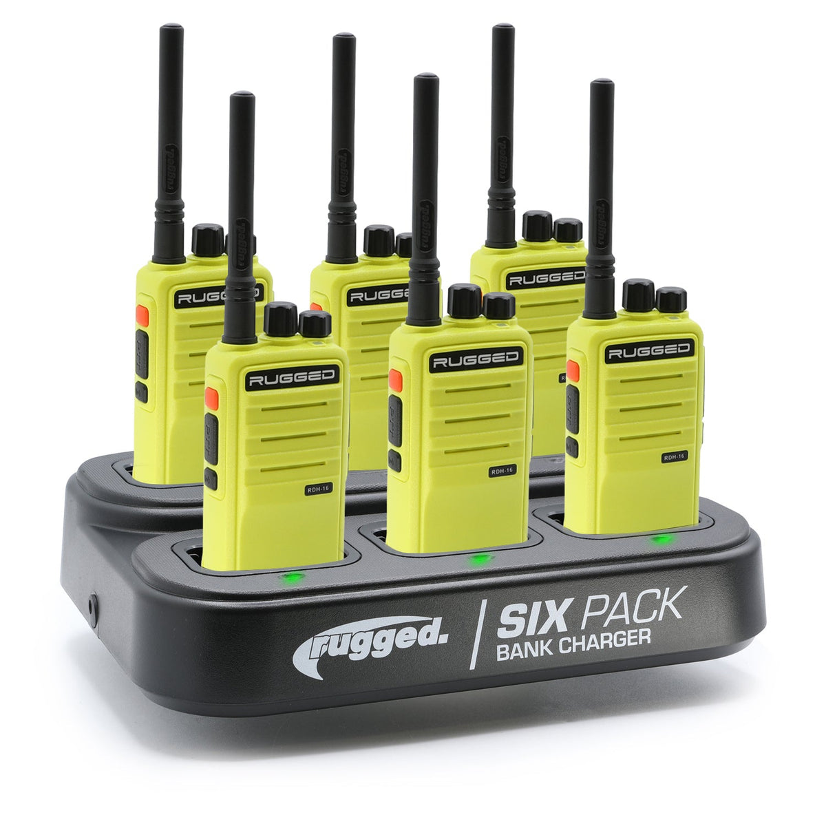 6 PACK - Choose Your Business Band Two Way Handheld Radio – RDH-16 - UHF Safety Yellow