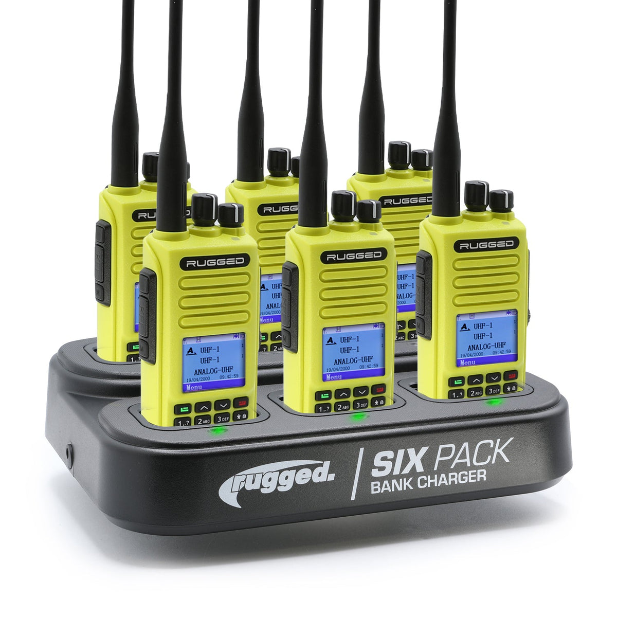 6 PACK - Choose Your Business Band Two Way Handheld Radio – RDH-X - Safety Yellow