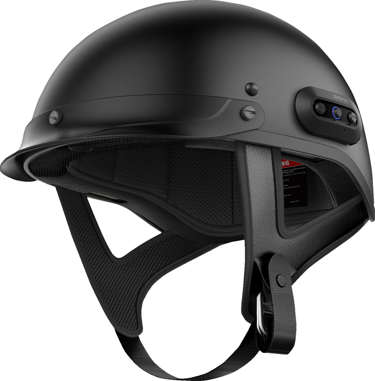 Sena Cavalry 2 half helmet in Matte Black — left side view