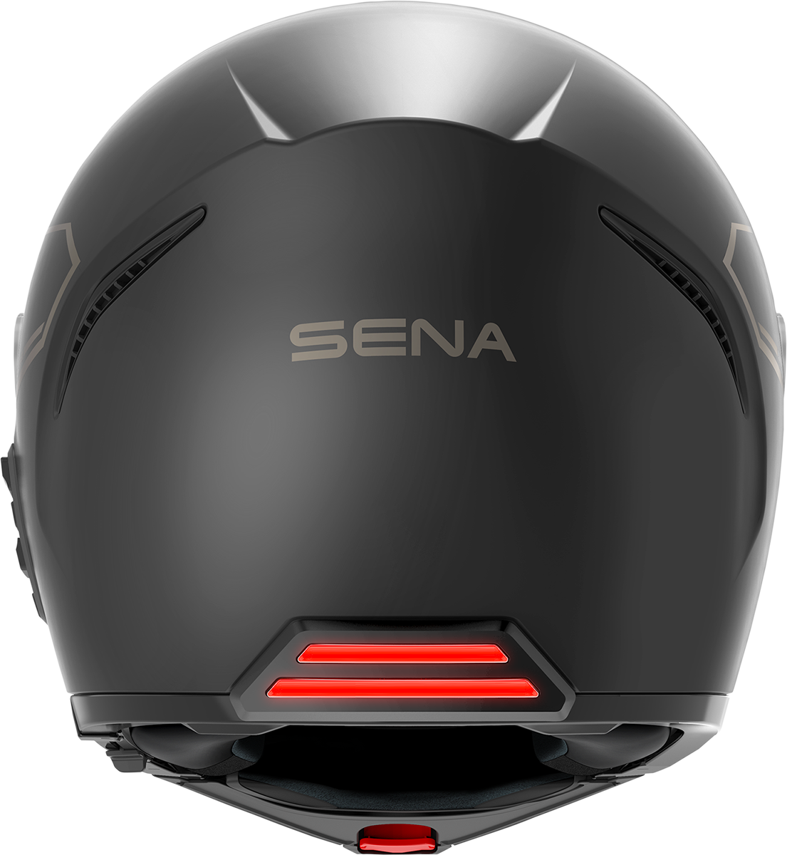 Sena Impulse modular helmet in Matte Black — back view