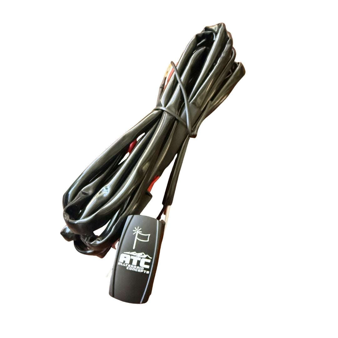 ATC LED Whip Light Wiring Harness with Rocker Switch